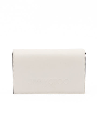 Jimmy Choo White Avenue Leather Shoulder Strap Bag