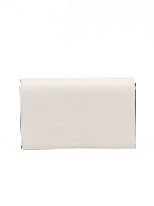 Jimmy Choo White Avenue Leather Shoulder Strap Bag