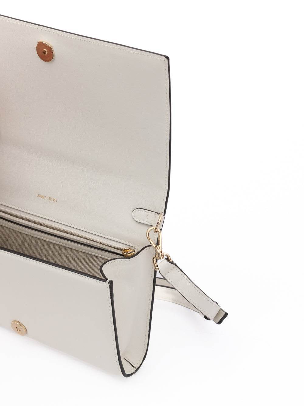 Jimmy Choo White Avenue Leather Shoulder Strap Bag