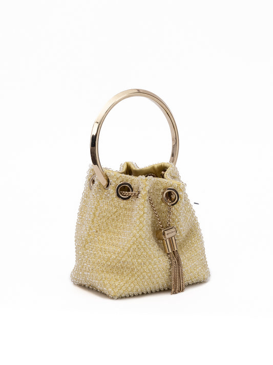 Jimmy Choo Yellow Bon Bon Micro Crystals Bucket