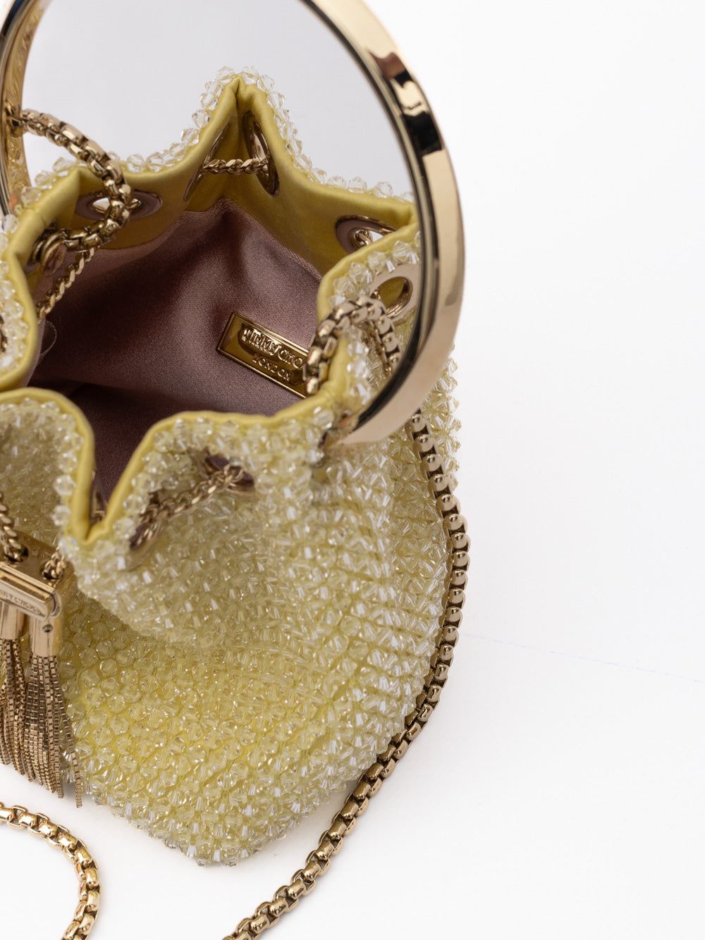 Jimmy Choo Yellow Bon Bon Micro Crystals Bucket