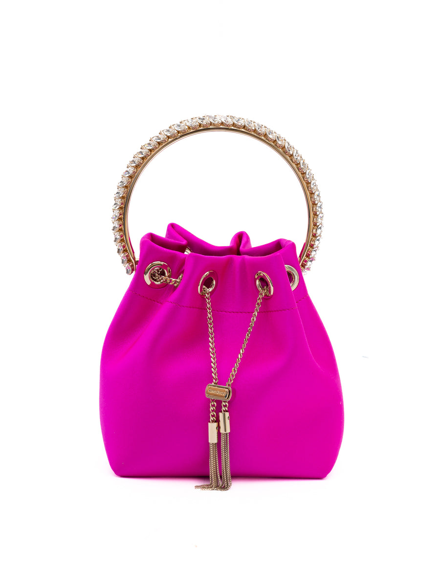 Jimmy Choo Fuchsia Bon Bon Satin Bucket