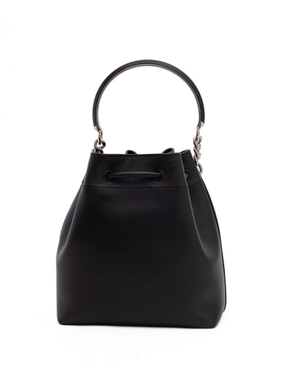 Jimmy Choo Black Bon Bon Leather Bucket