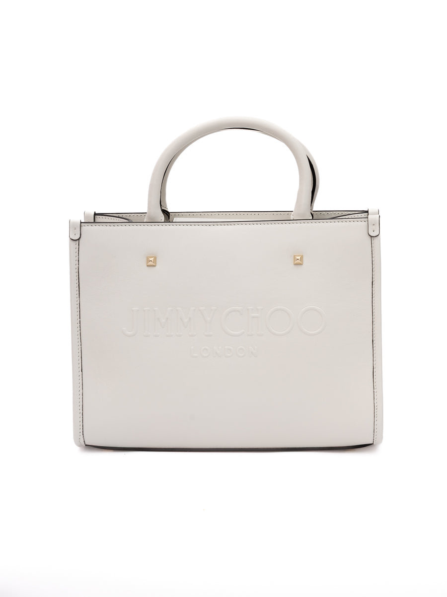 Jimmy Choo White Avenue S Tote Leather Handbag