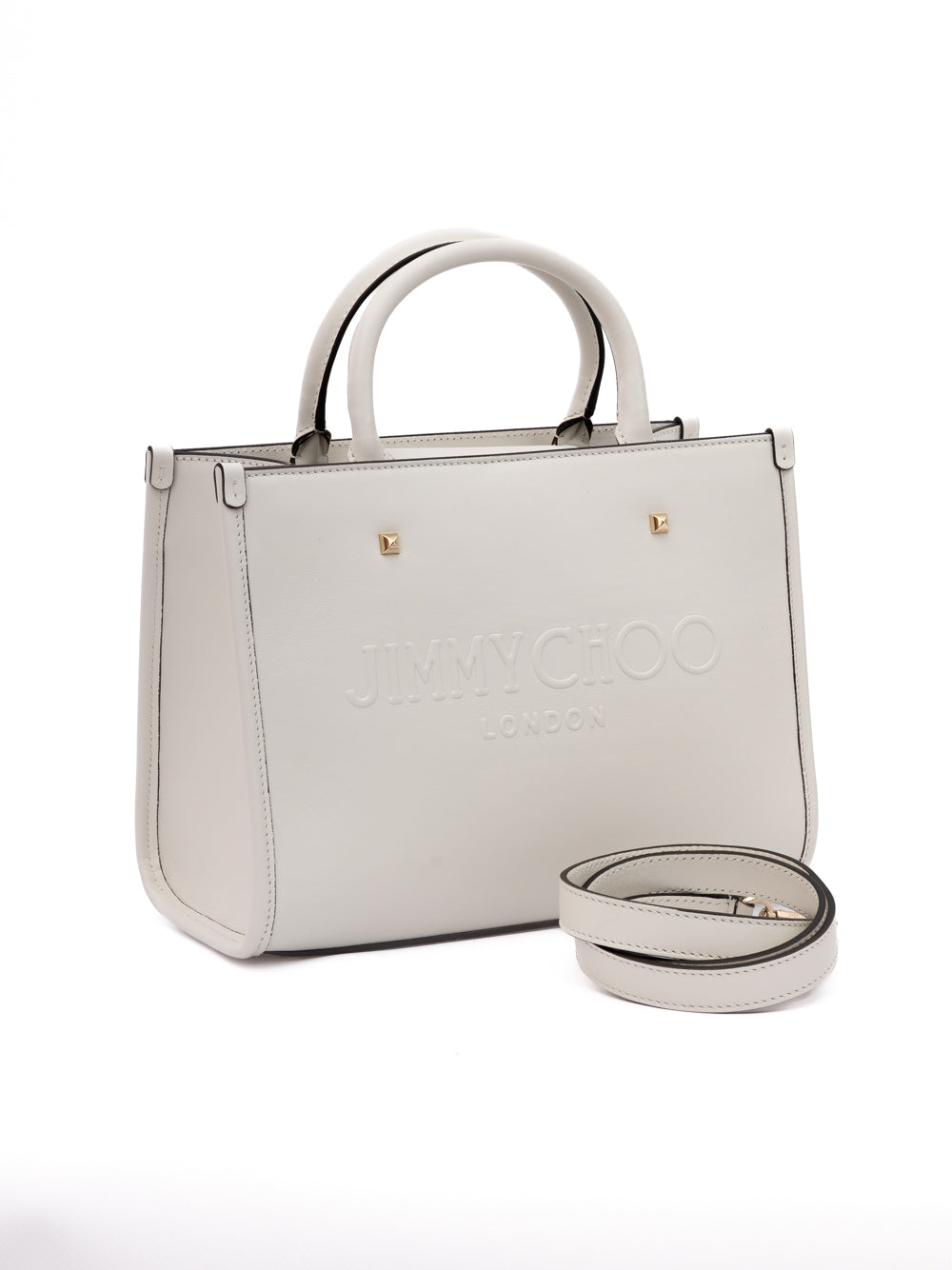 Jimmy Choo White Avenue S Tote Leather Handbag