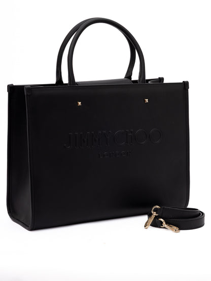 Jimmy Choo Black Avenue S Tote Leather Handbag