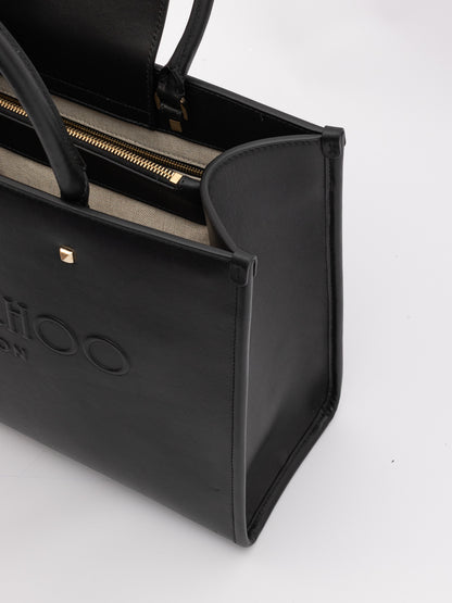 Jimmy Choo Black Avenue S Tote Leather Handbag