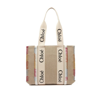 Chloé Beige Linen Tote Bag