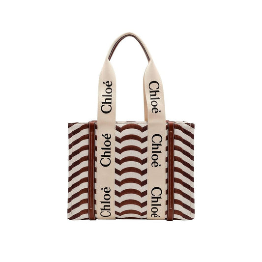 Chloé Beige Linen Tote Bag