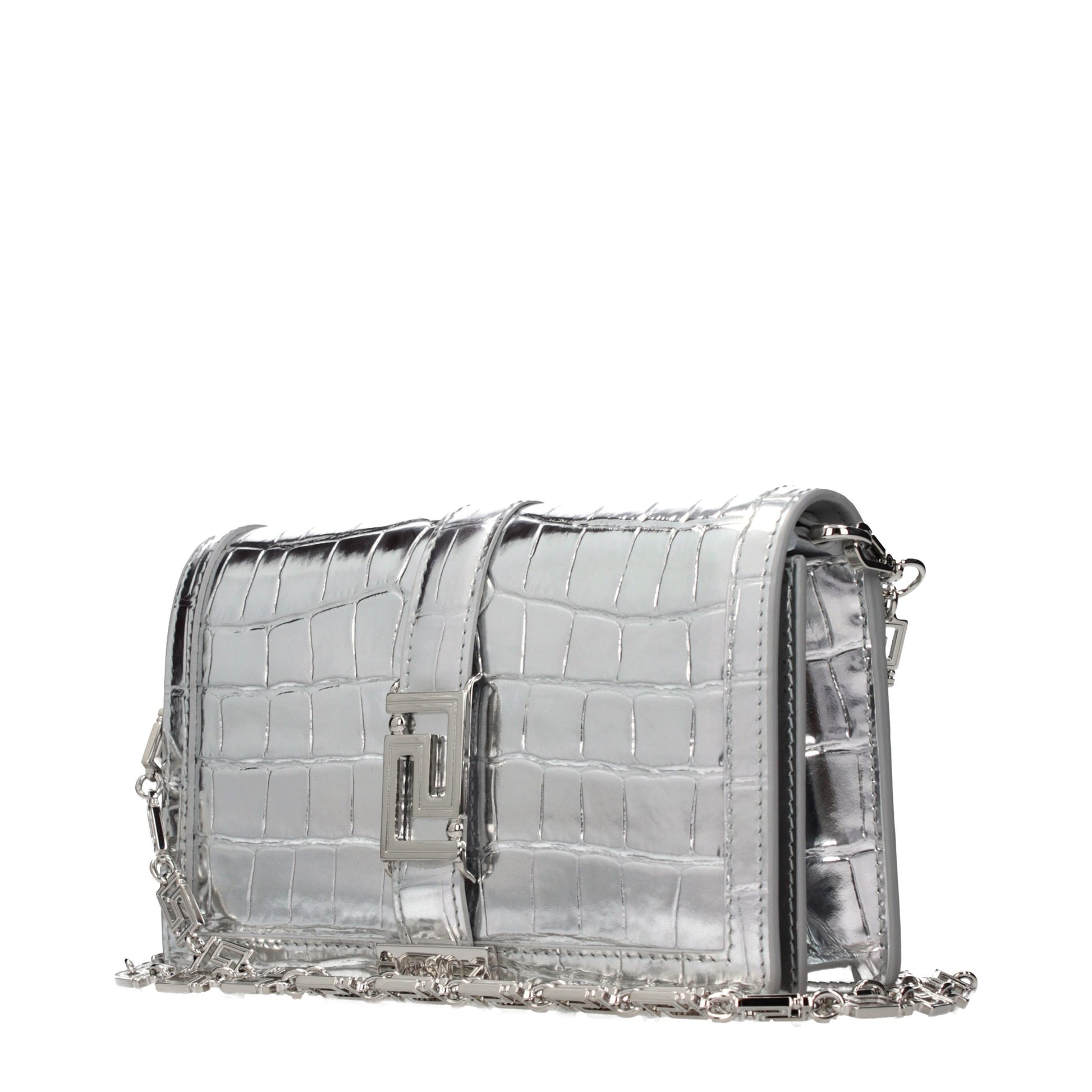 Versace Gray Leather Crossbody Bag