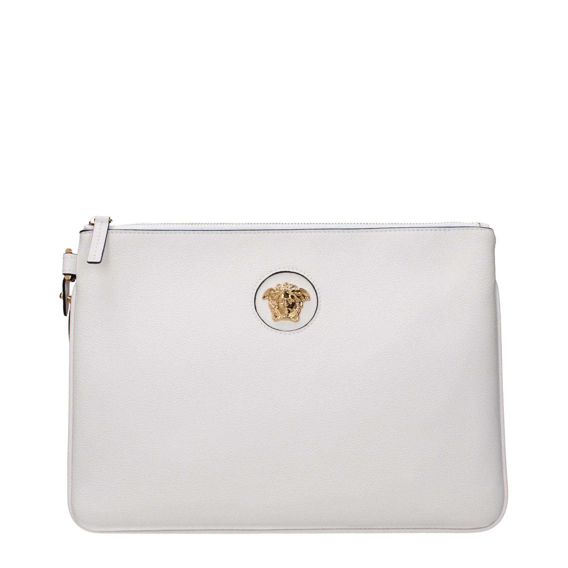 Versace White Leather Clutch Bag