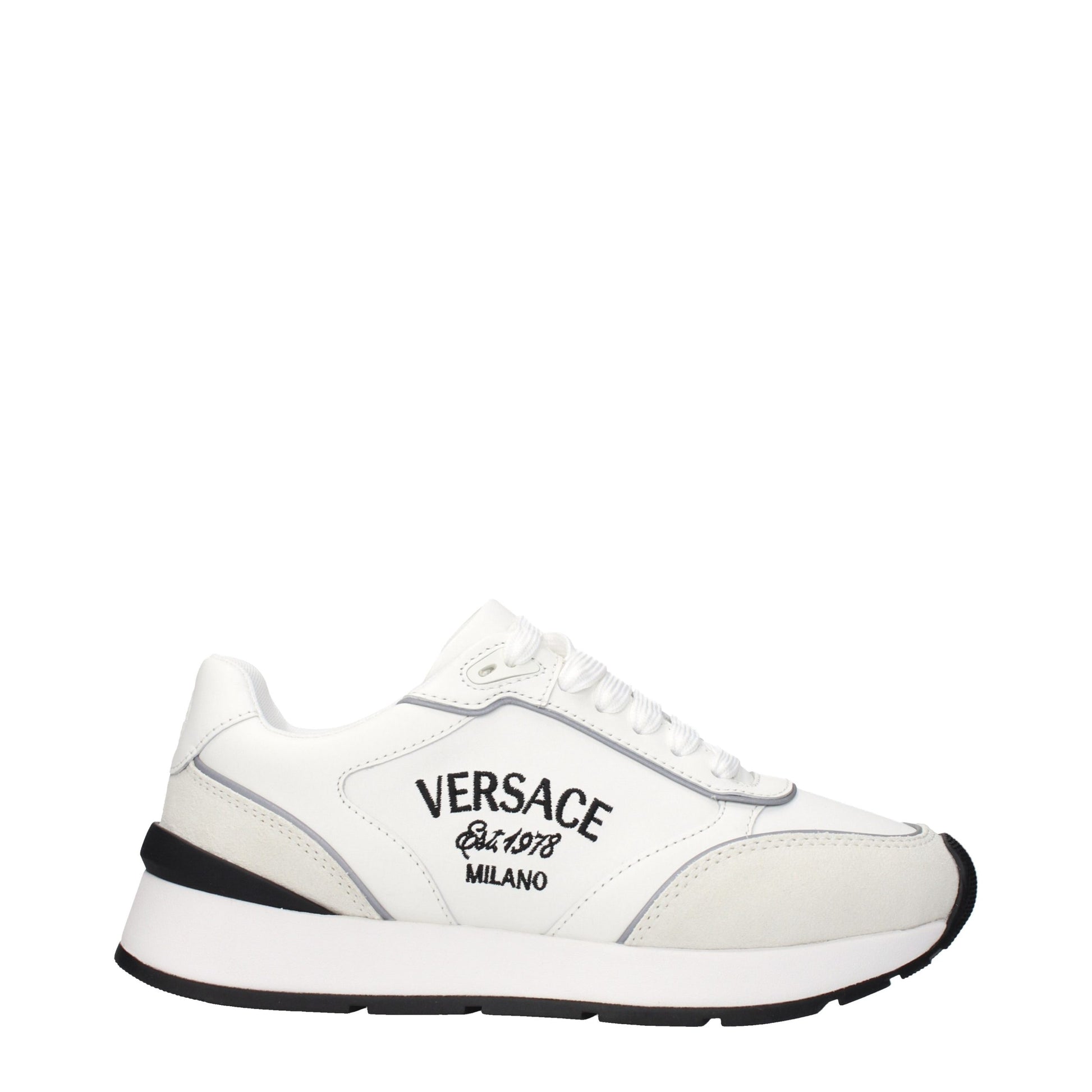 Versace White Leather Low Top Sneakers