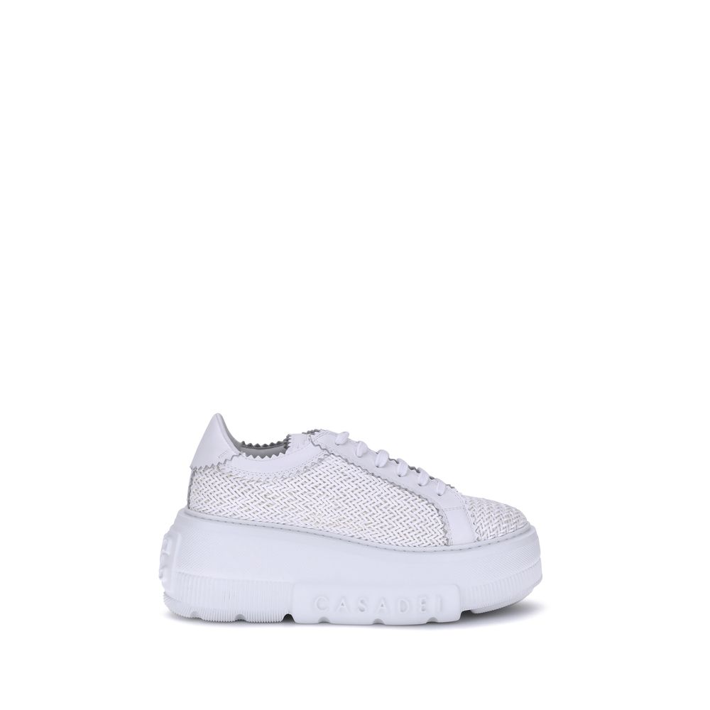 Casadei White Other Fibres Platform Sneakers