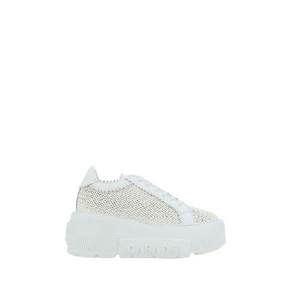 Casadei White Other Fibres Platform Sneakers