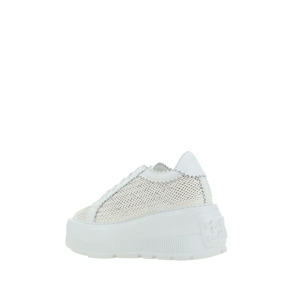 Casadei White Other Fibres Platform Sneakers