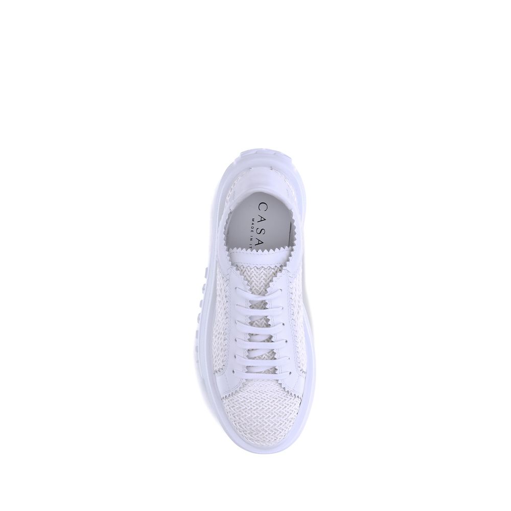 Casadei White Other Fibres Platform Sneakers