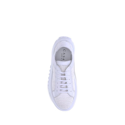 Casadei White Other Fibres Platform Sneakers