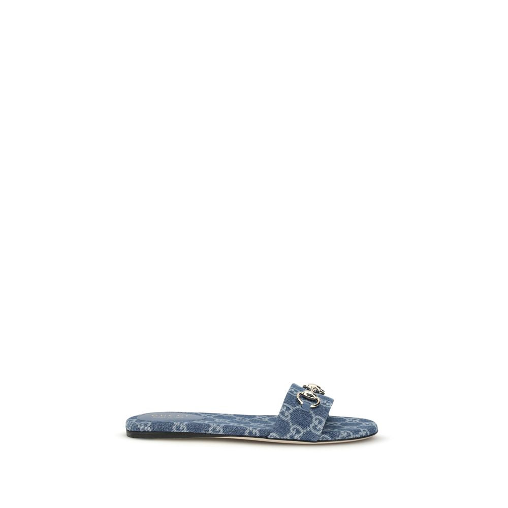 Gucci Blue Cotton Sandals