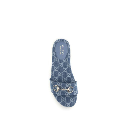 Gucci Blue Cotton Sandals