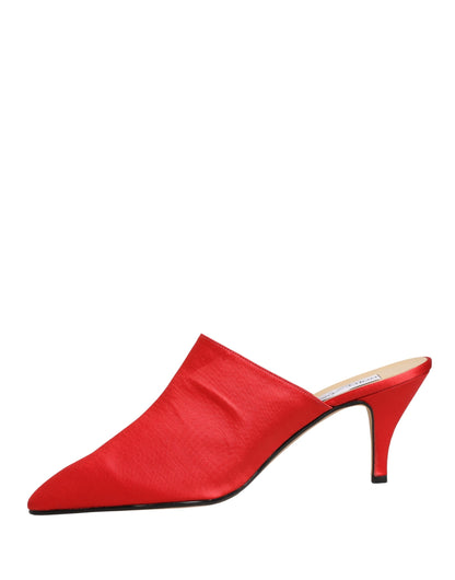 Dolce & Gabbana Red Suede Heel Mule Shoes