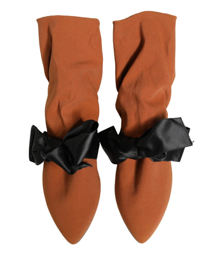 Dolce & Gabbana Brown Black Suede Boots Shoes