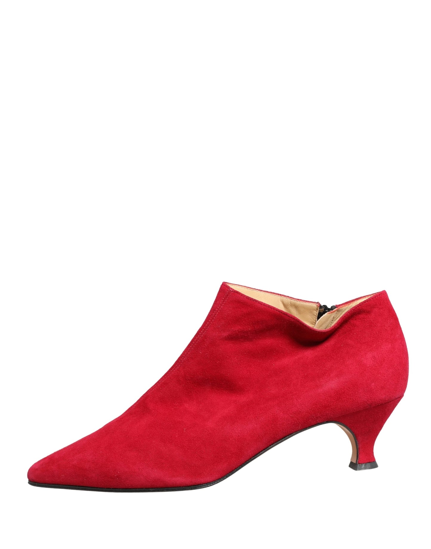 Dolce & Gabbana Red Suede Ankle Boots Shoes