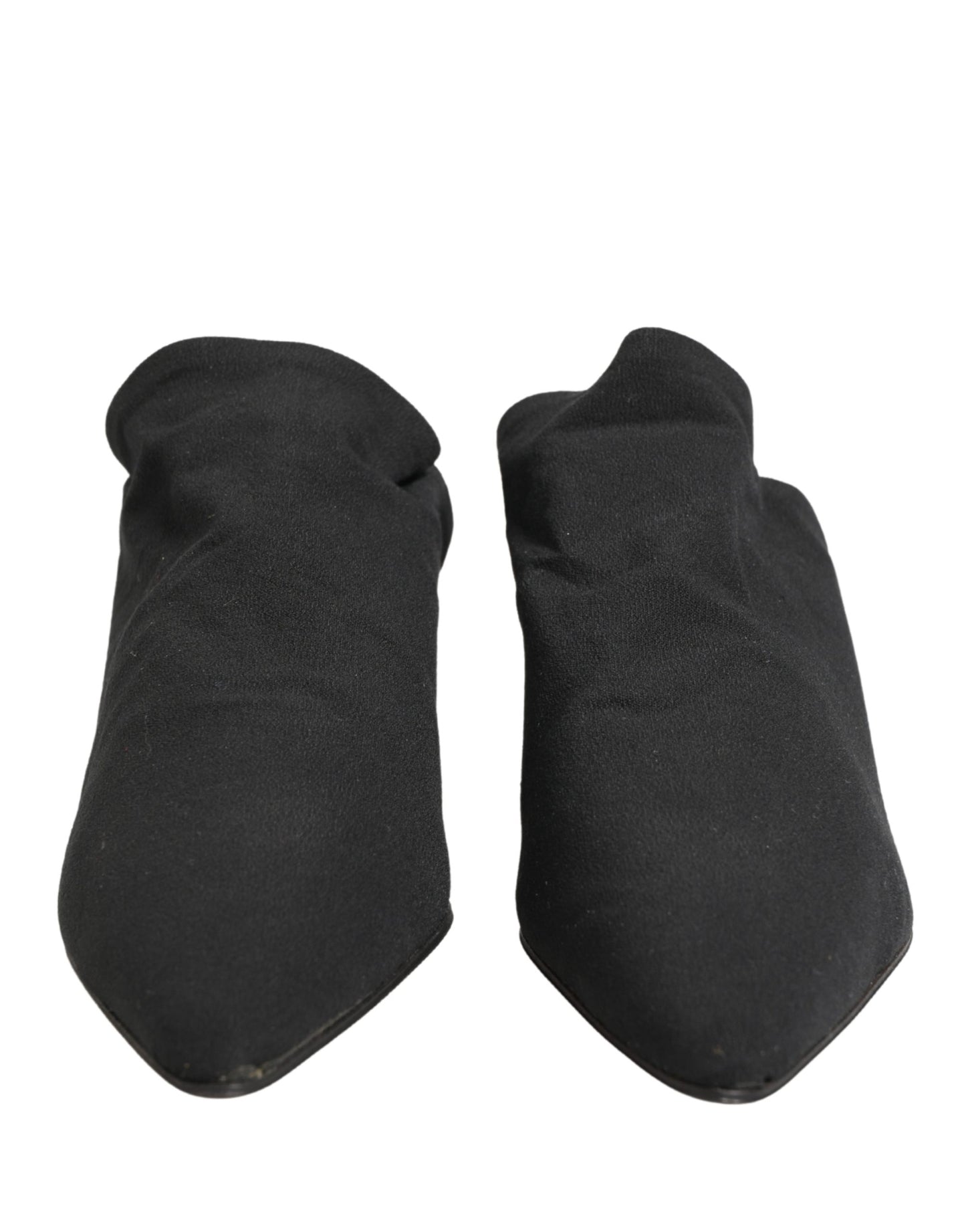 Dolce & Gabbana Black Suede Heel Mule Shoes