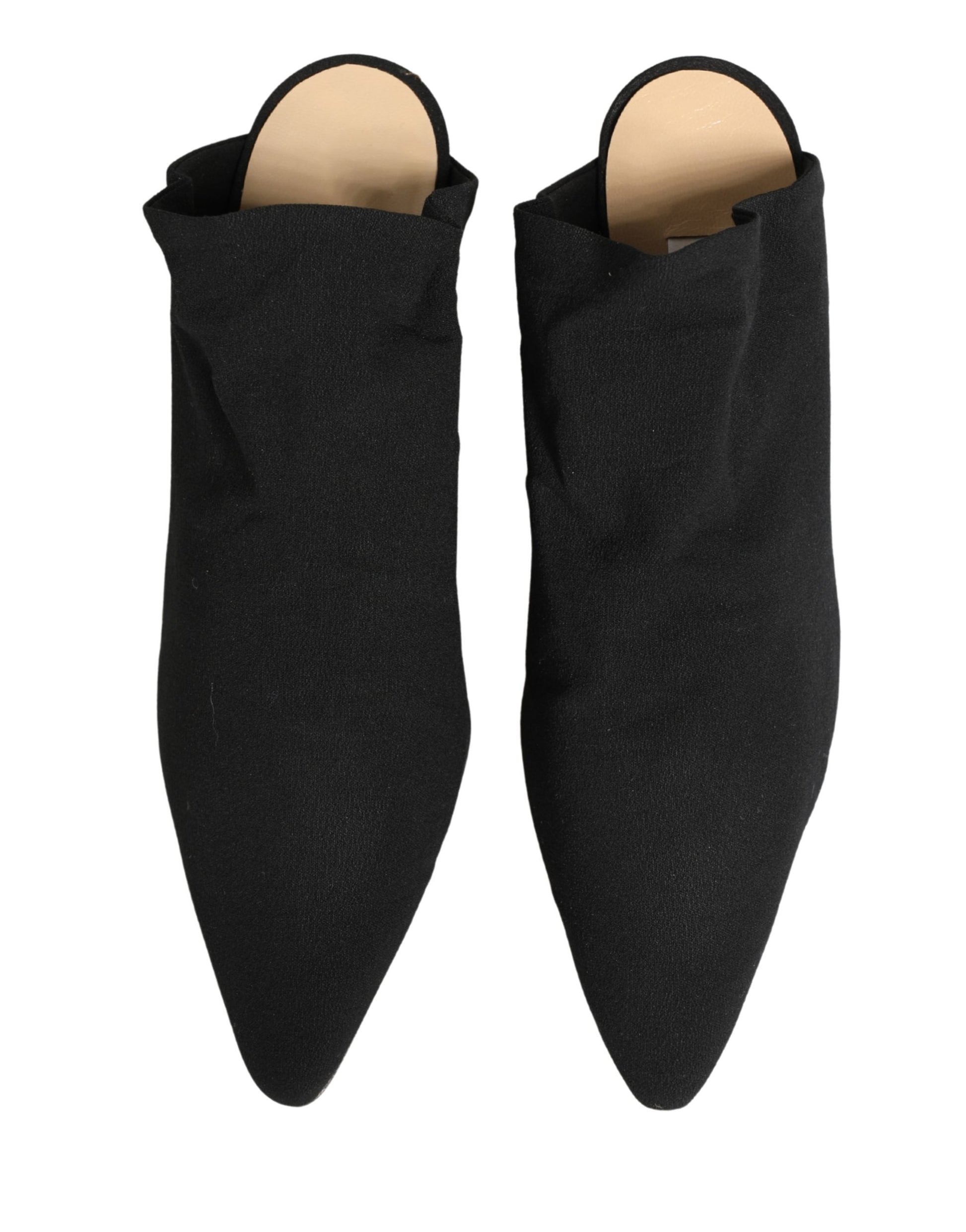 Dolce & Gabbana Black Suede Heel Mule Shoes