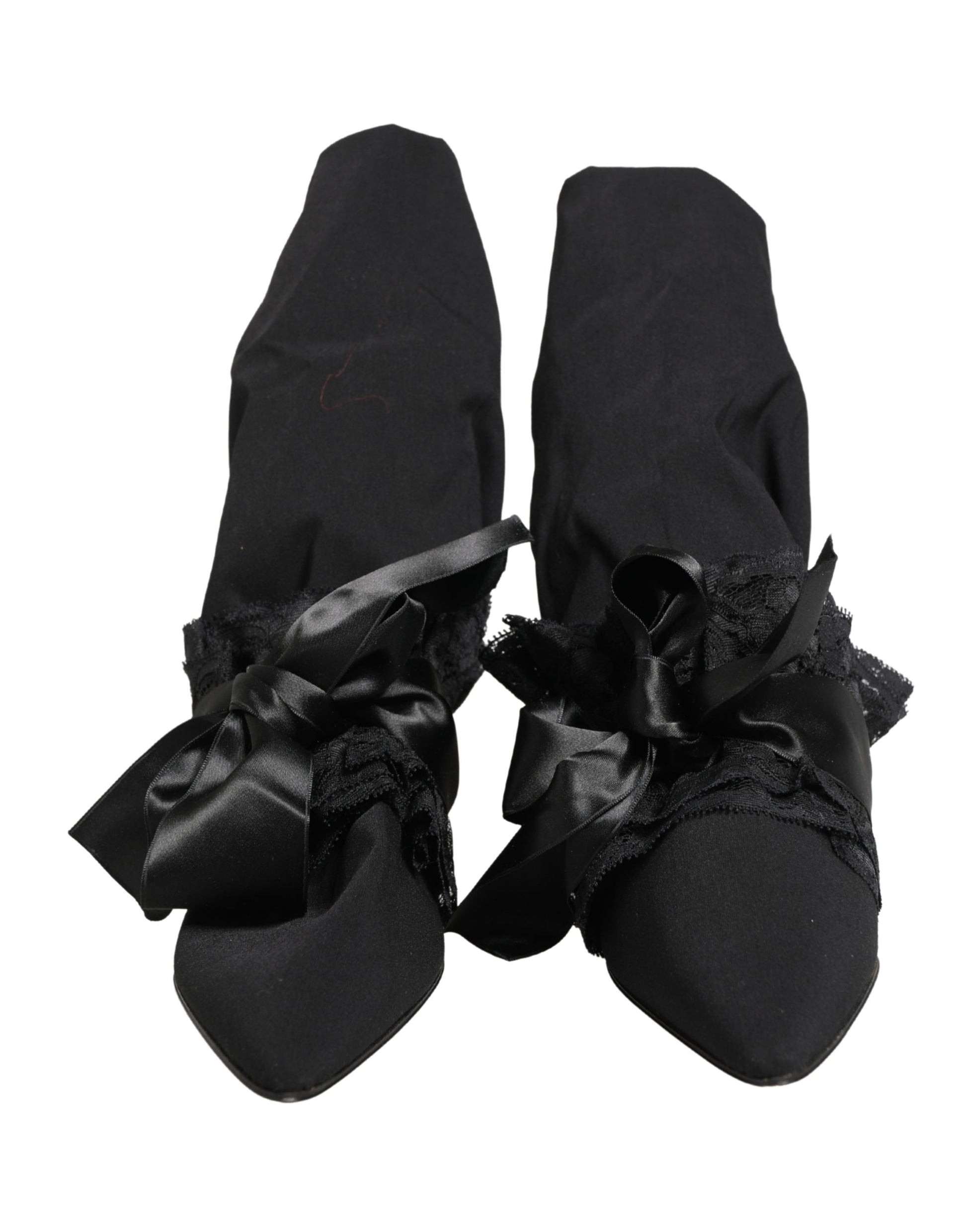 Dolce & Gabbana Black Suede Mid Calf Boots Shoes