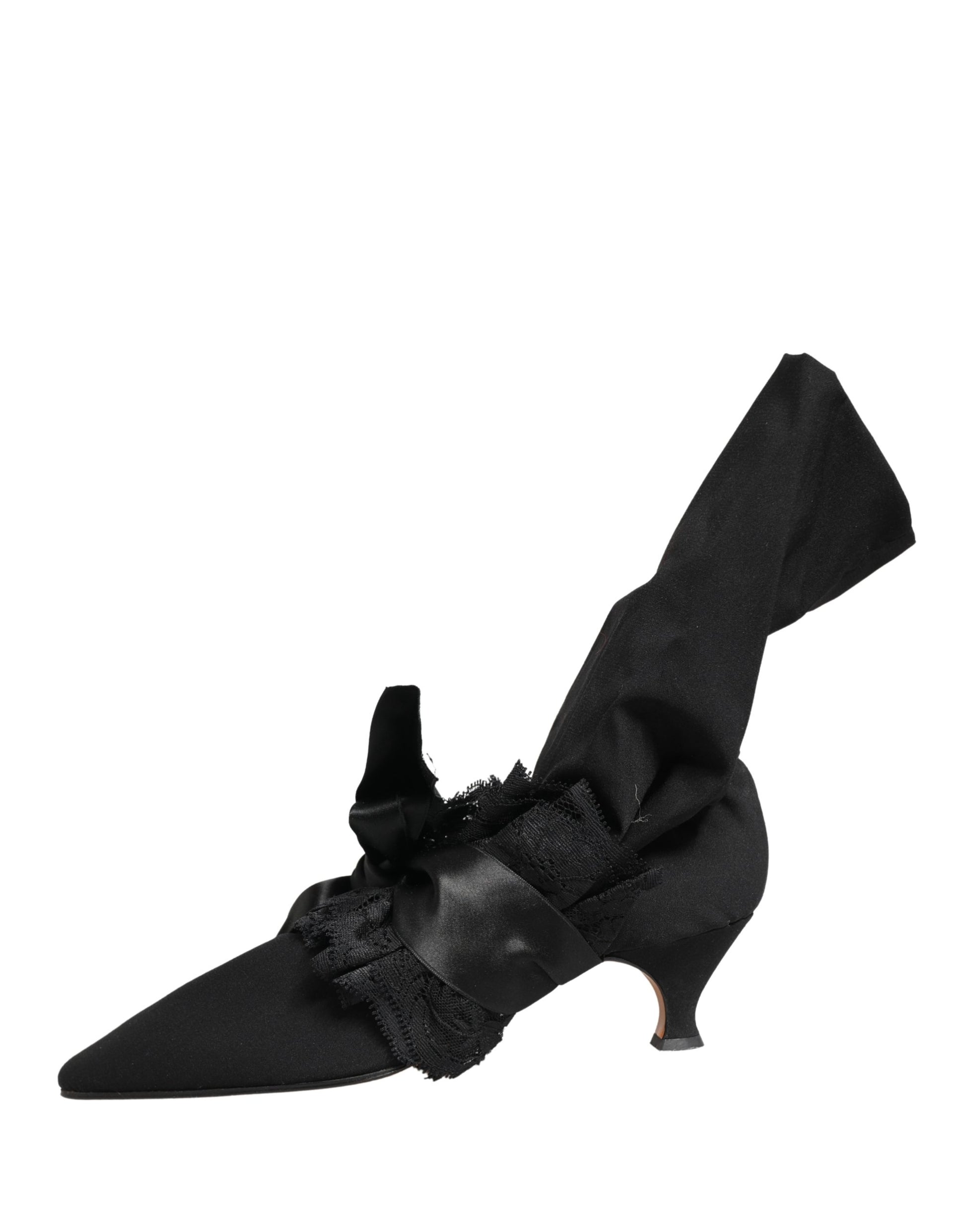 Dolce & Gabbana Black Suede Mid Calf Boots Shoes