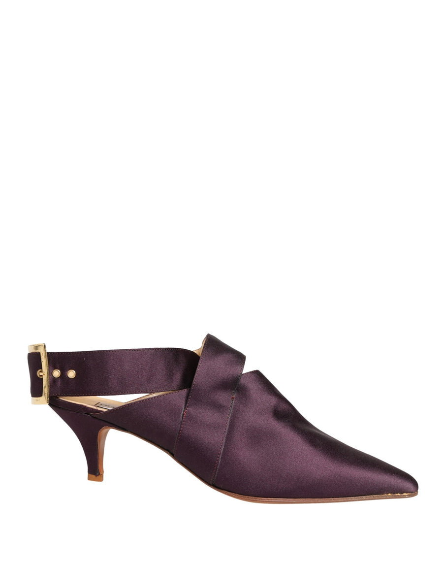 Dolce & Gabbana Purple Satin Sandals Shoes