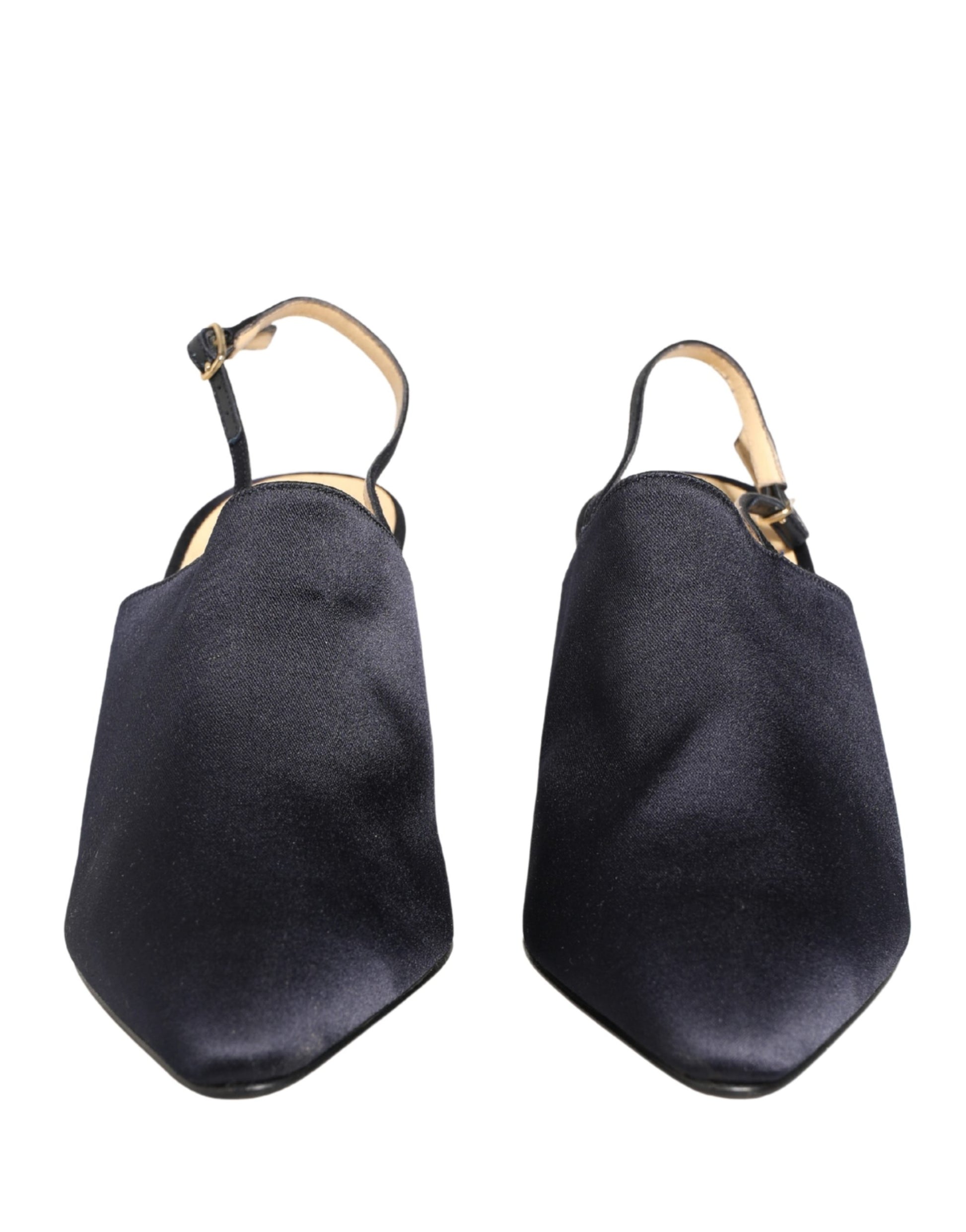 Dolce & Gabbana Black Suede Heels Slingbacks Shoes