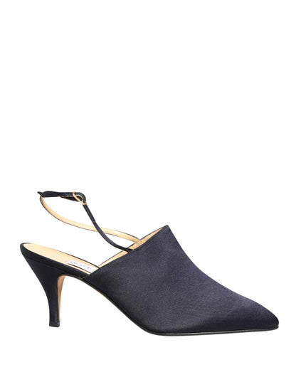 Dolce & Gabbana Black Suede Heels Slingbacks Shoes