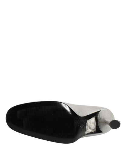 Dolce & Gabbana White Leather High Heels Women Pumps Shoes