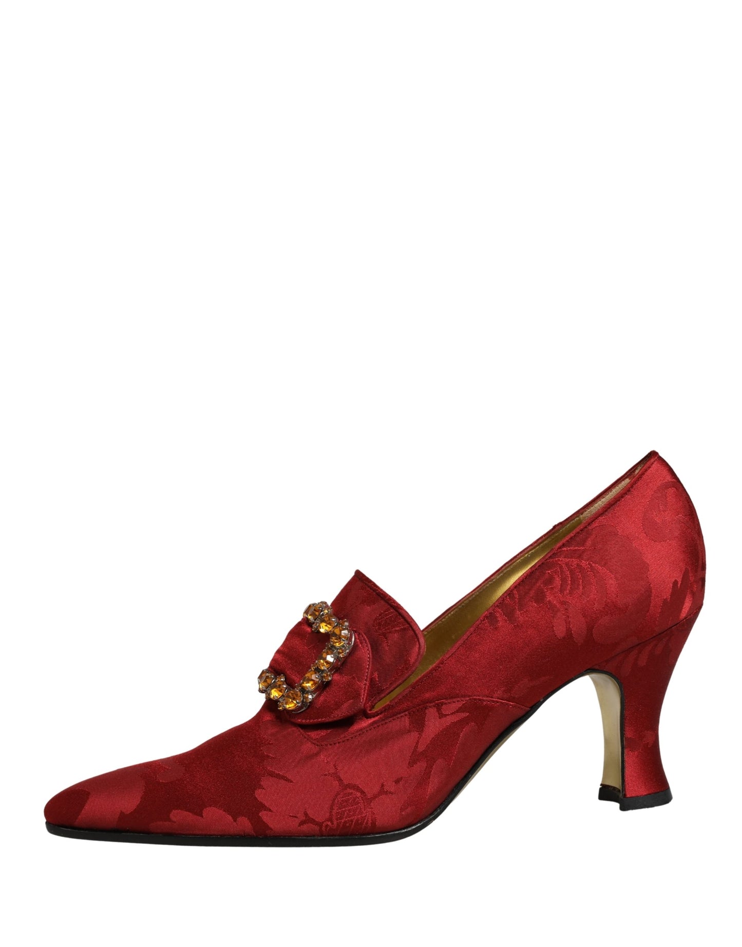 Dolce & Gabbana Red Brocade Crystal High Heel Pumps Shoes