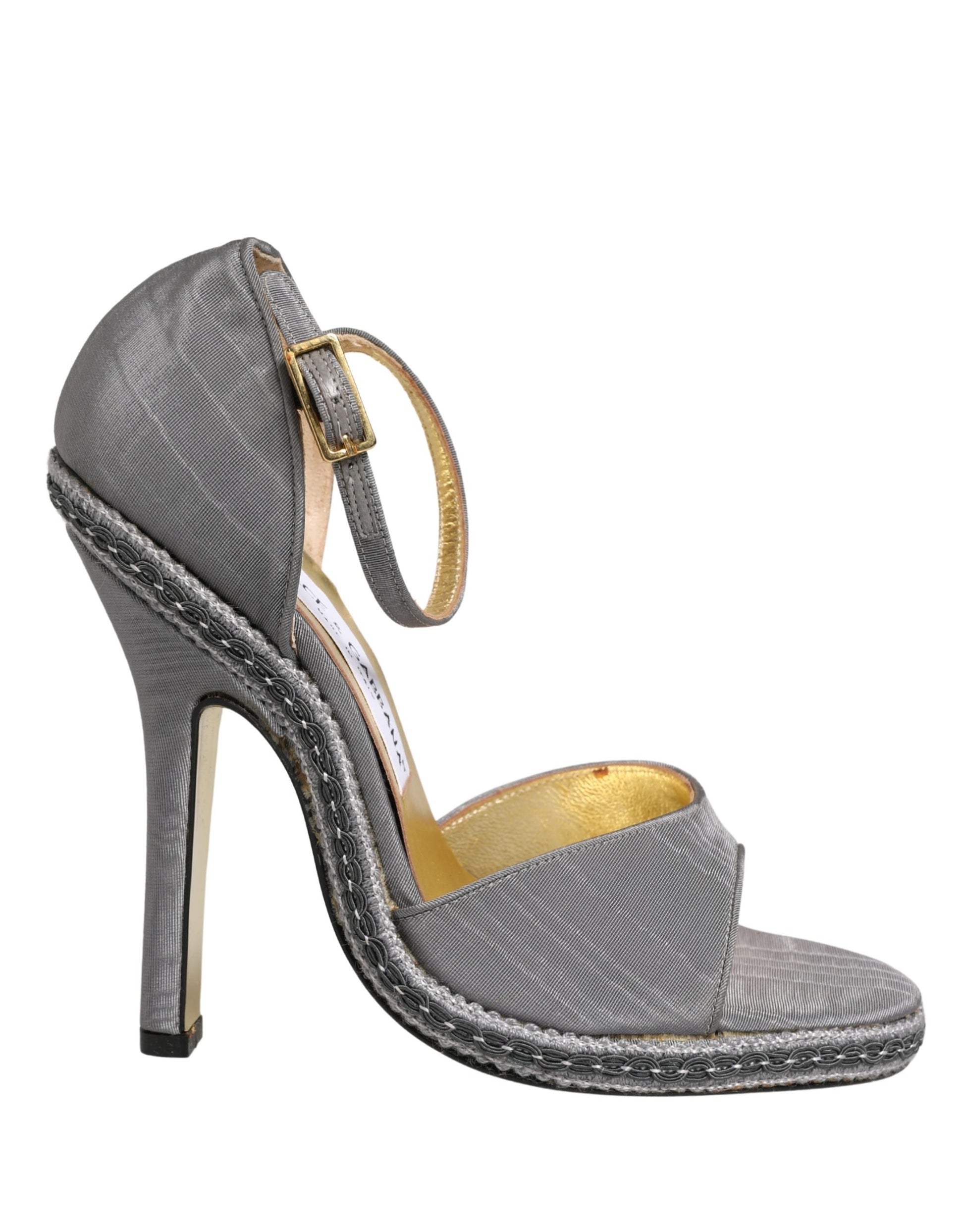 Dolce & Gabbana Gray High Heeled Sandals Ankle Strap Shoes