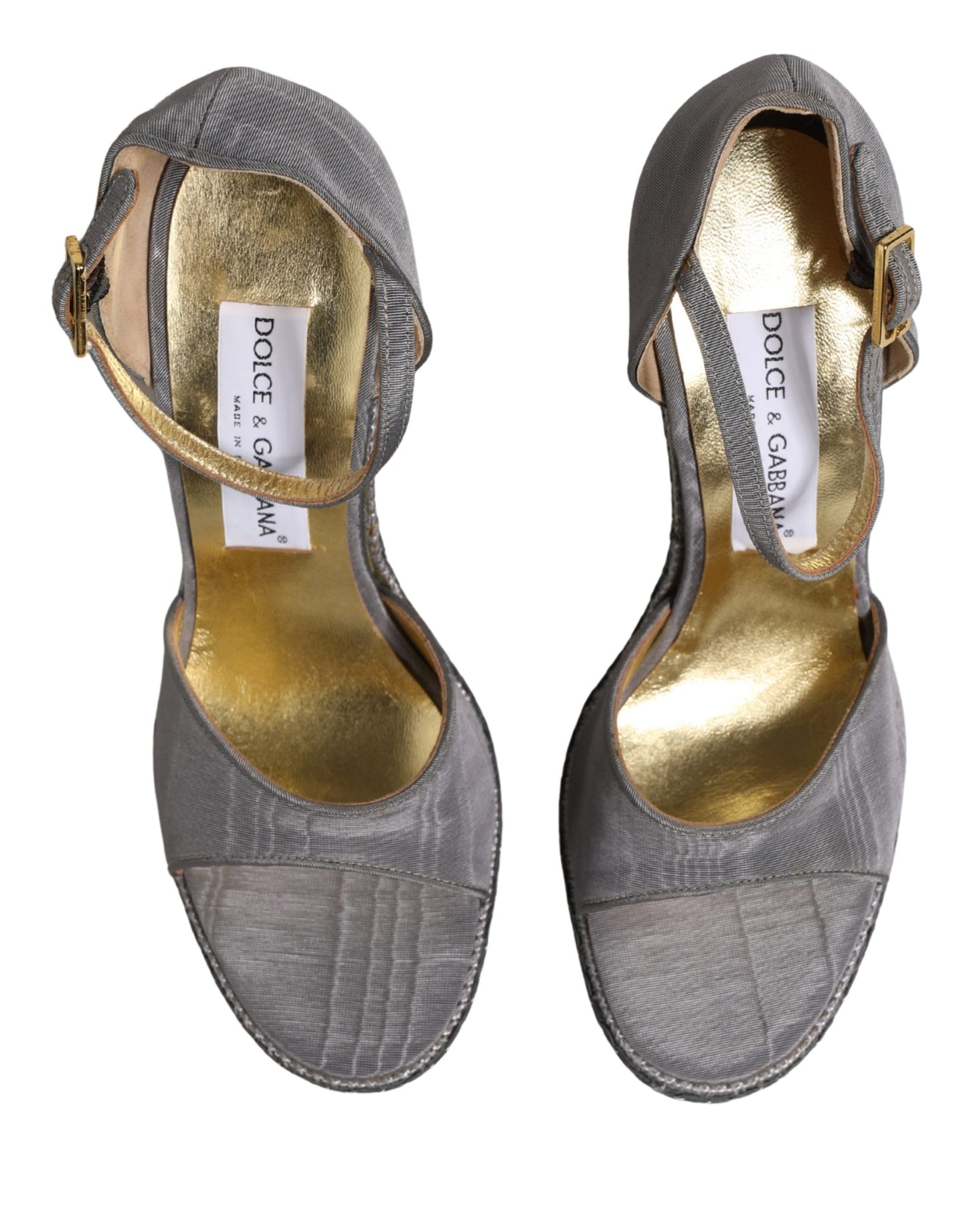 Dolce & Gabbana Gray High Heeled Sandals Ankle Strap Shoes