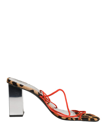 Dolce & Gabbana Multicolor Leather Block Heels Sandals Shoes