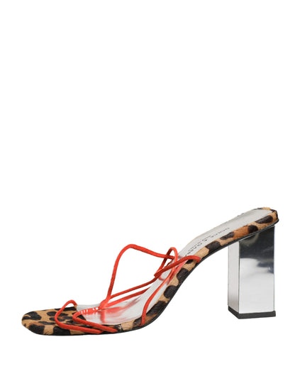 Dolce & Gabbana Multicolor Leather Block Heels Sandals Shoes