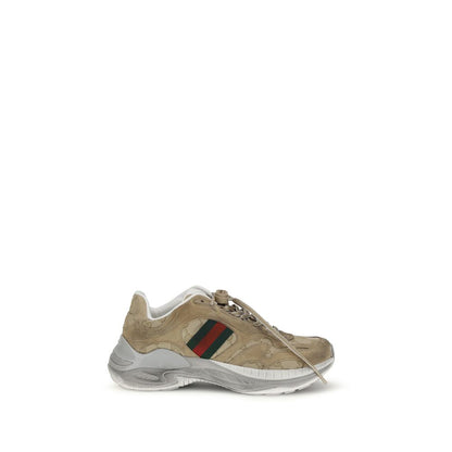 Gucci Beige Calf Leather Bos Taurus Athletic Sneakers