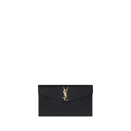 Saint Laurent Black Calf Leather Bos Taurus Clutch Bag