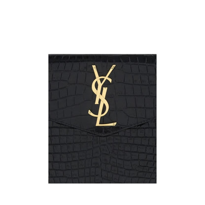 Saint Laurent Black Calf Leather Bos Taurus Clutch Bag