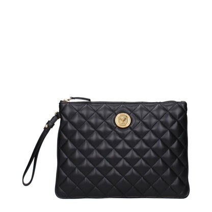 Versace Black Leather Clutch Bag