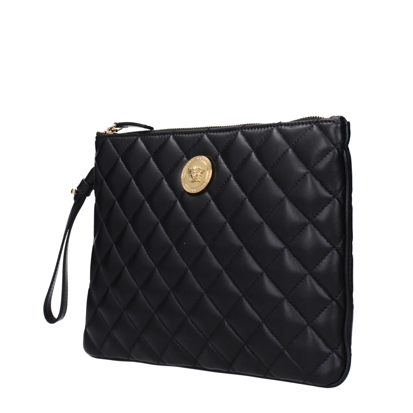 Versace Black Leather Clutch Bag