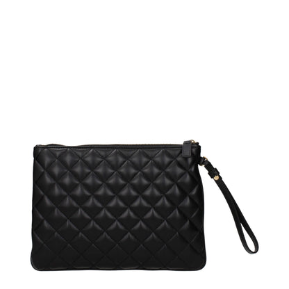 Versace Black Leather Clutch Bag