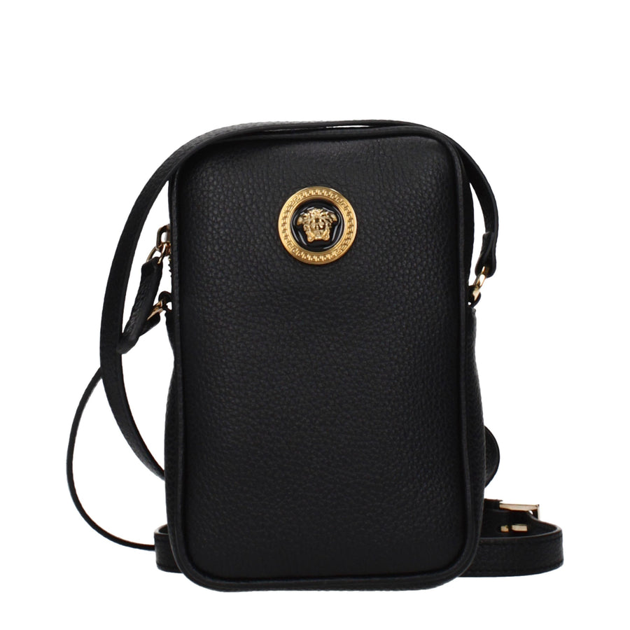 Versace Black Leather Crossbody Bag