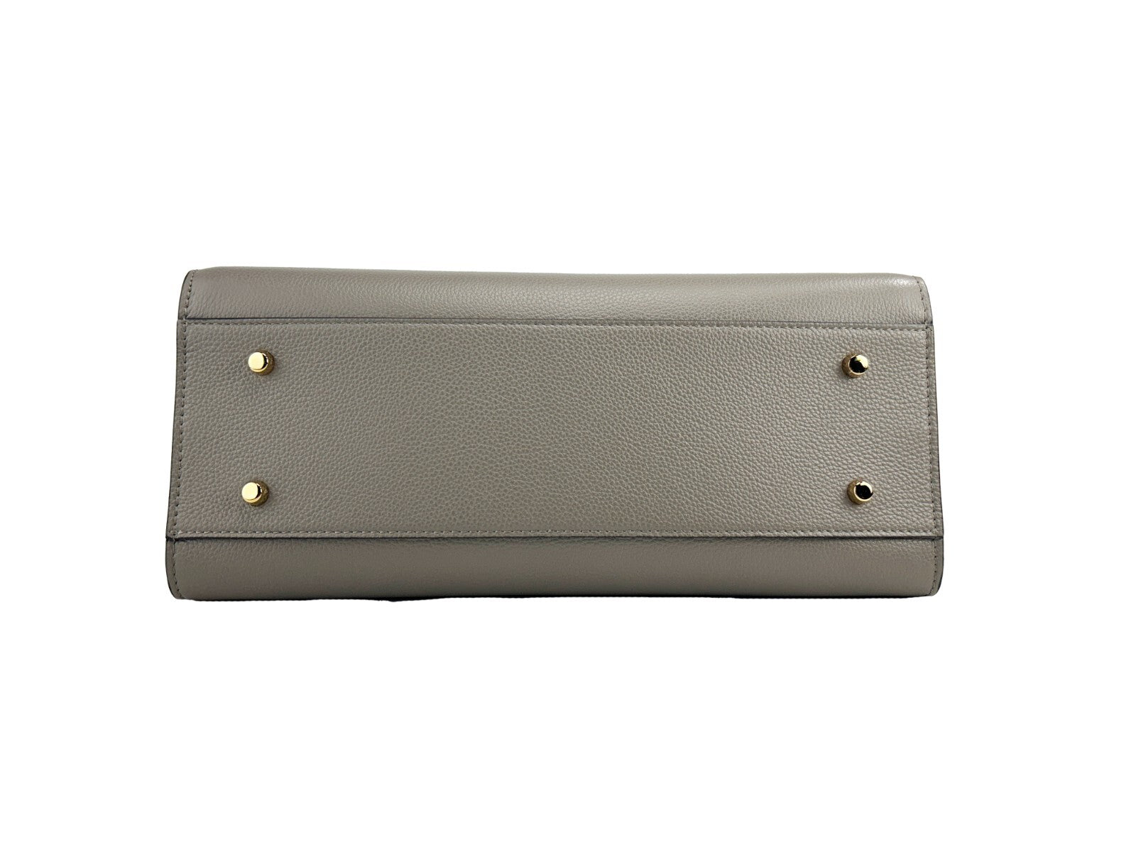 Versace Virtus Large Leather Top Handle Satchel Bag Tote Gray