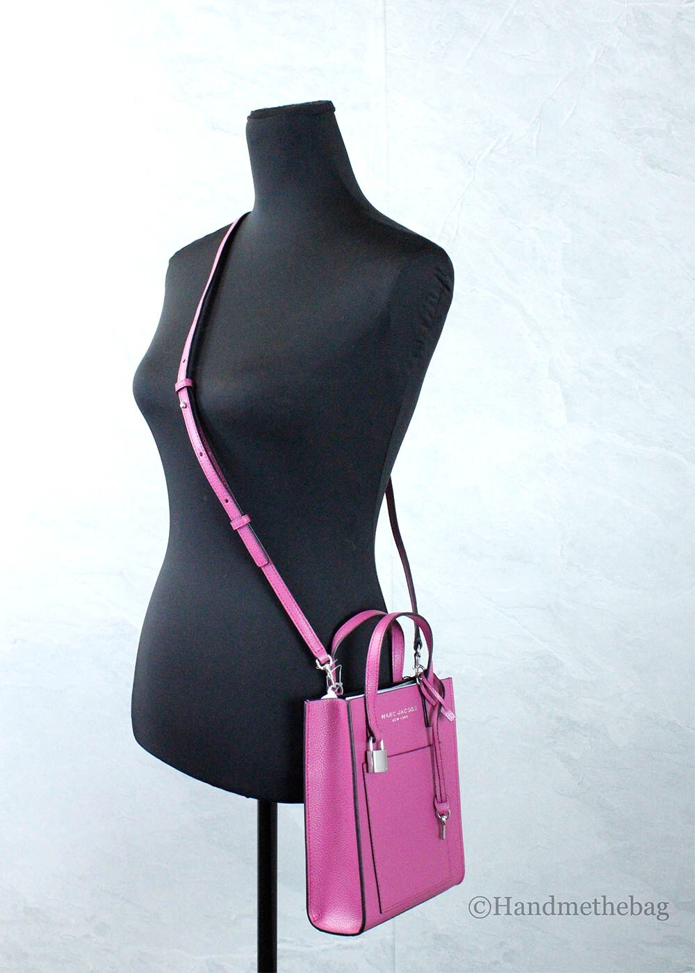 Marc Jacobs Mini Grind Cactus Flower Pebbled Leather Crossbody Tote Bag