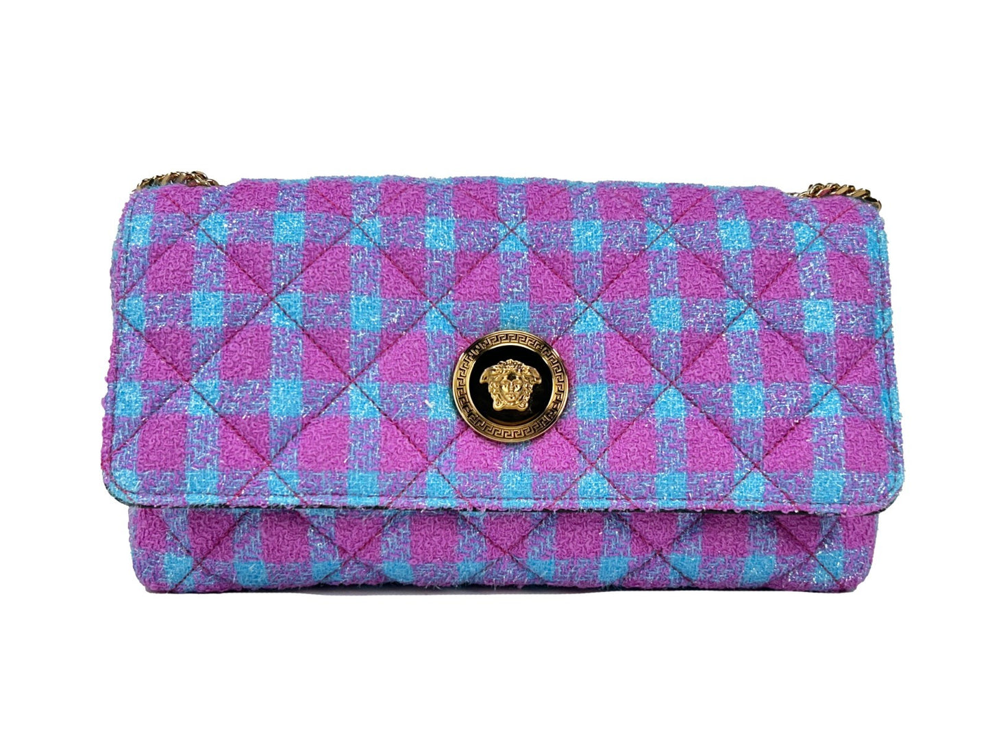 Versace Wool Lurex Medium Shoulder Crossbody Bag