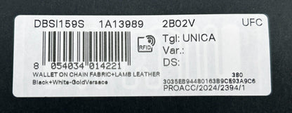 Versace Wallet On A Chain Fabric Black Crossbody Bag